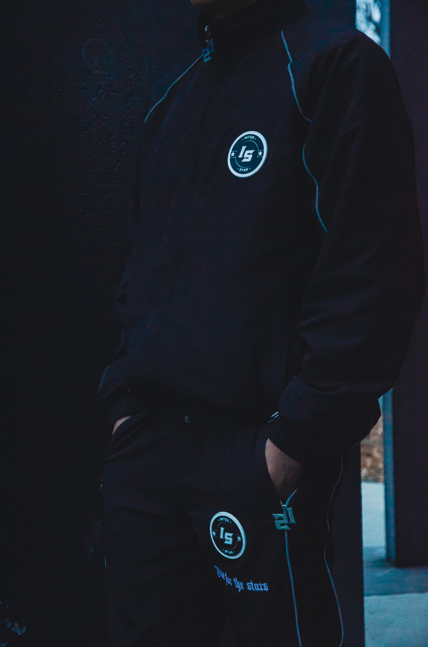 Black Windbreaker tracksuit