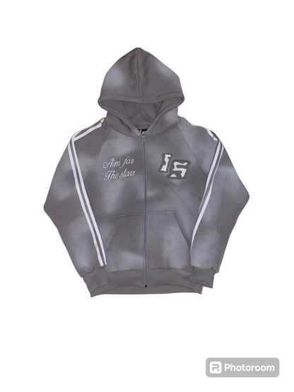 Grey short & zip up set