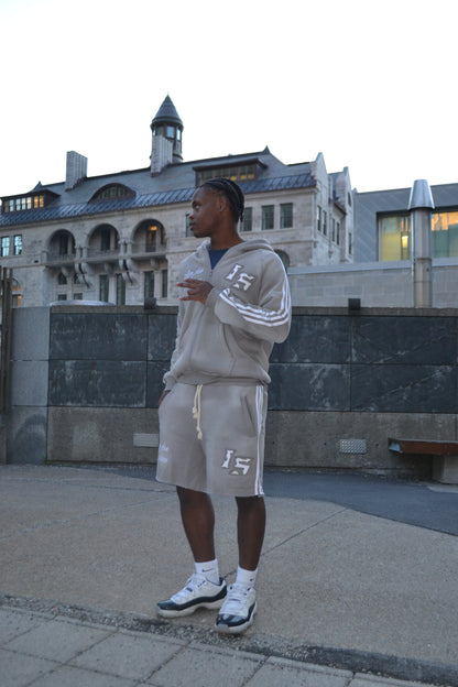 Grey short & zip up set