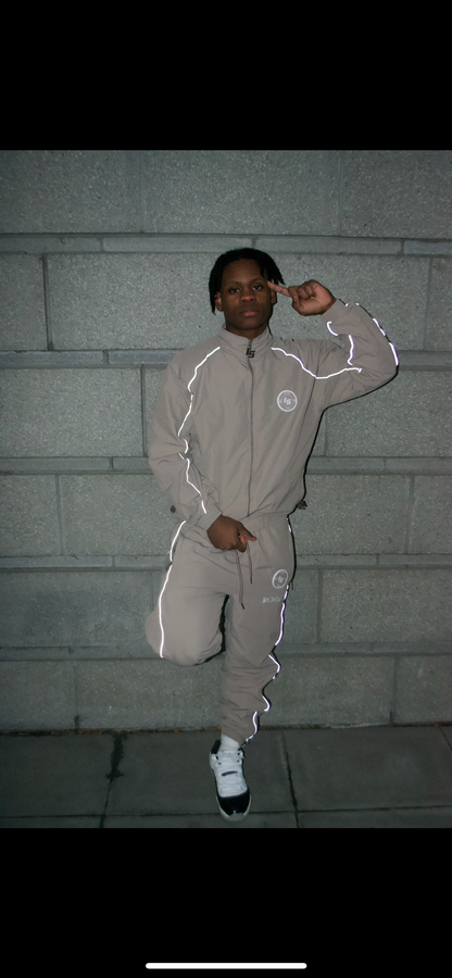 Gray / Beige Windbreaker tracksuit