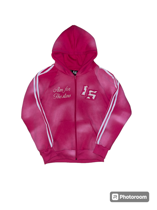 Pink zip up hoodie