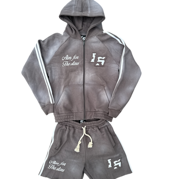 Grey Zip up & short