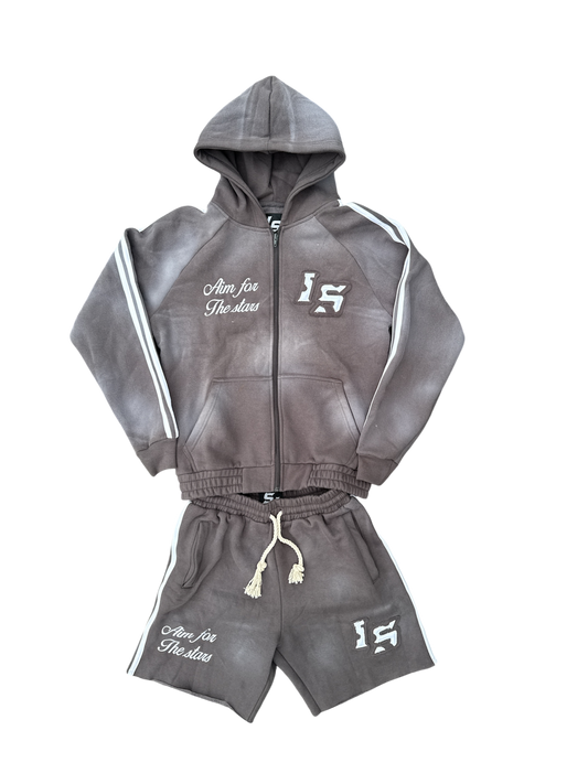 Grey Zip up & short