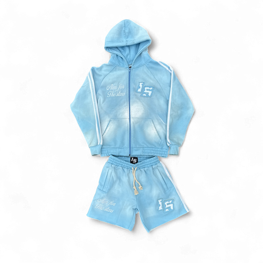 Blue Zip up & short