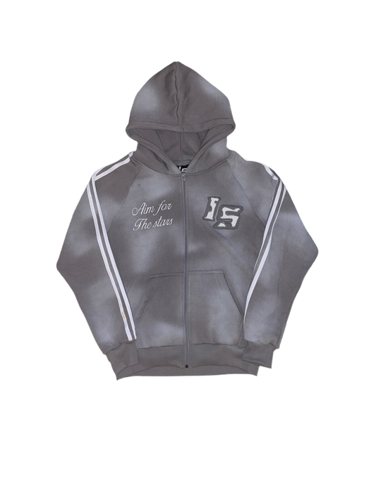 Grey zip up hoodie