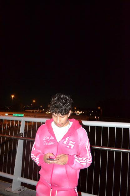 Pink zip up hoodie