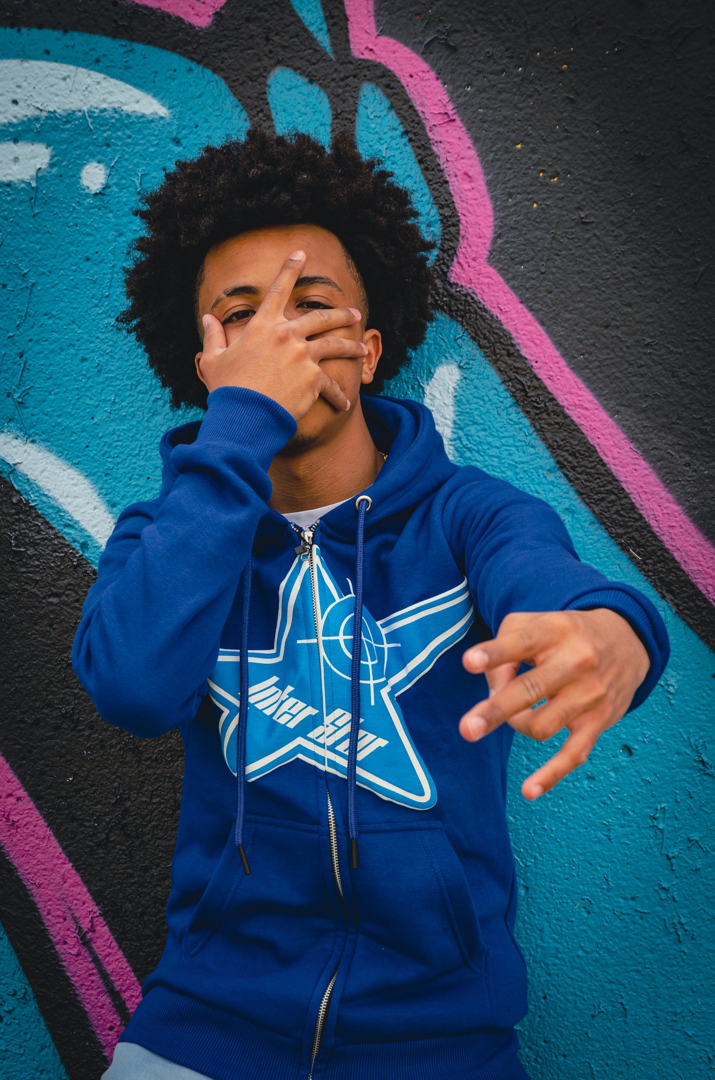 Blue zip up hoodie