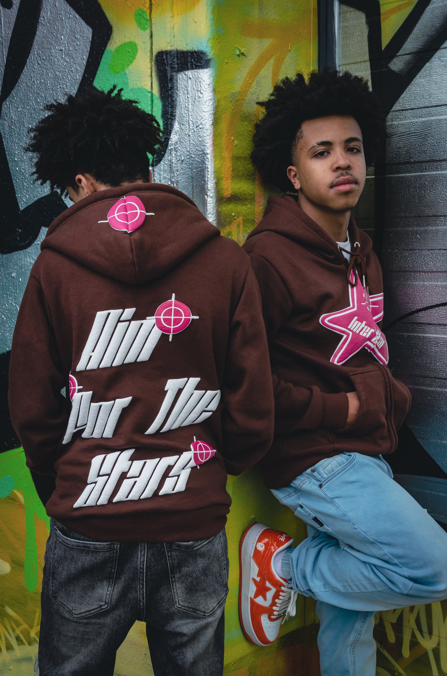 Brown & Pink zip up hoodie